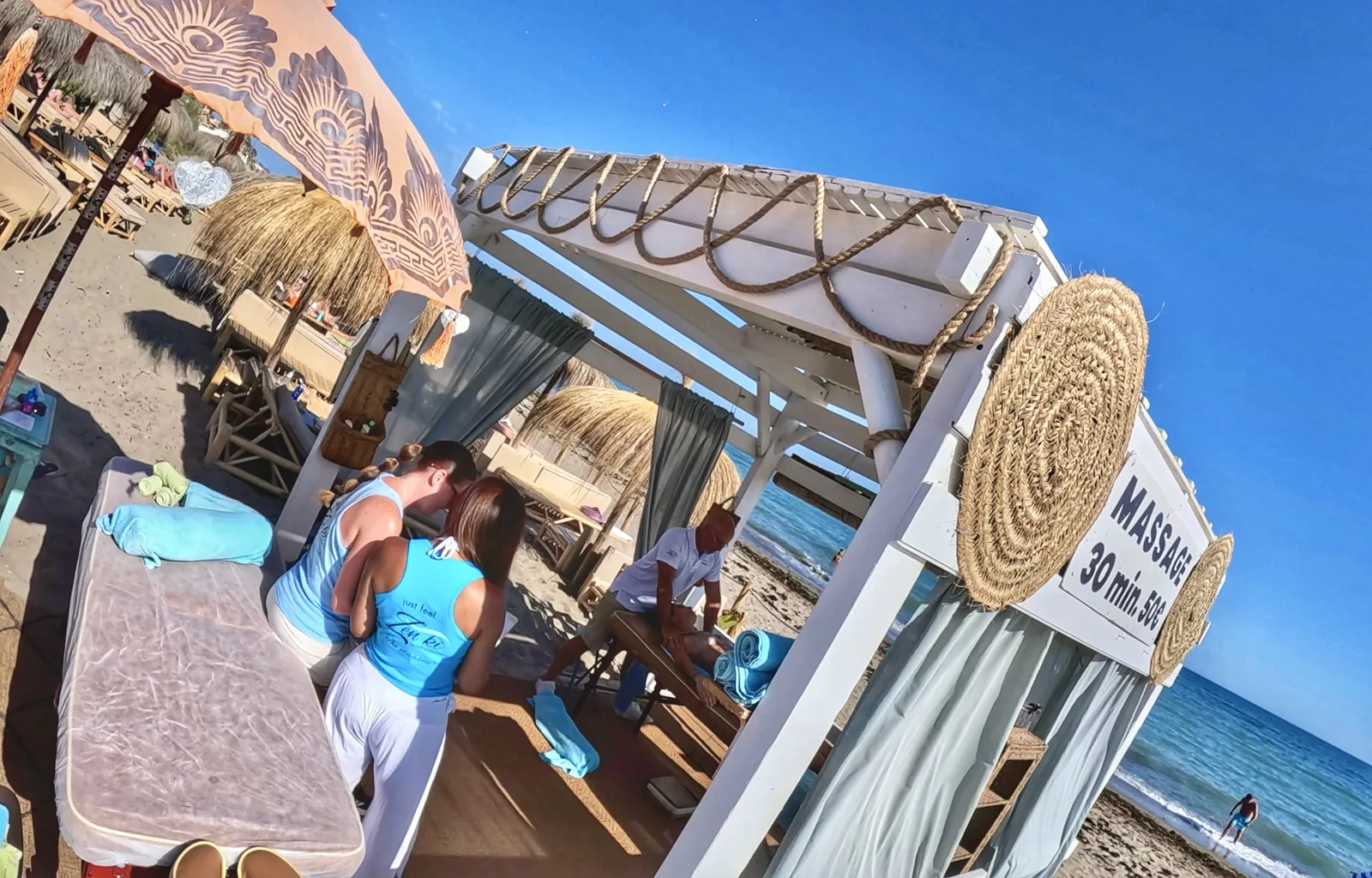 Beachside wellness setting at Bono Beach, Marbella