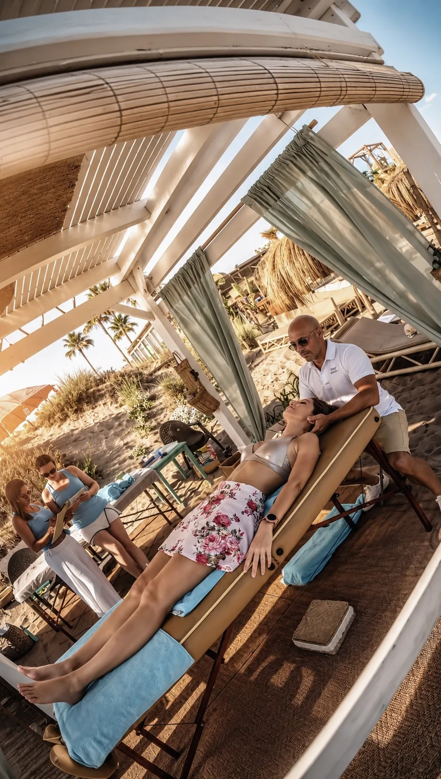 Beach massage location at Bono Beach, Marbella