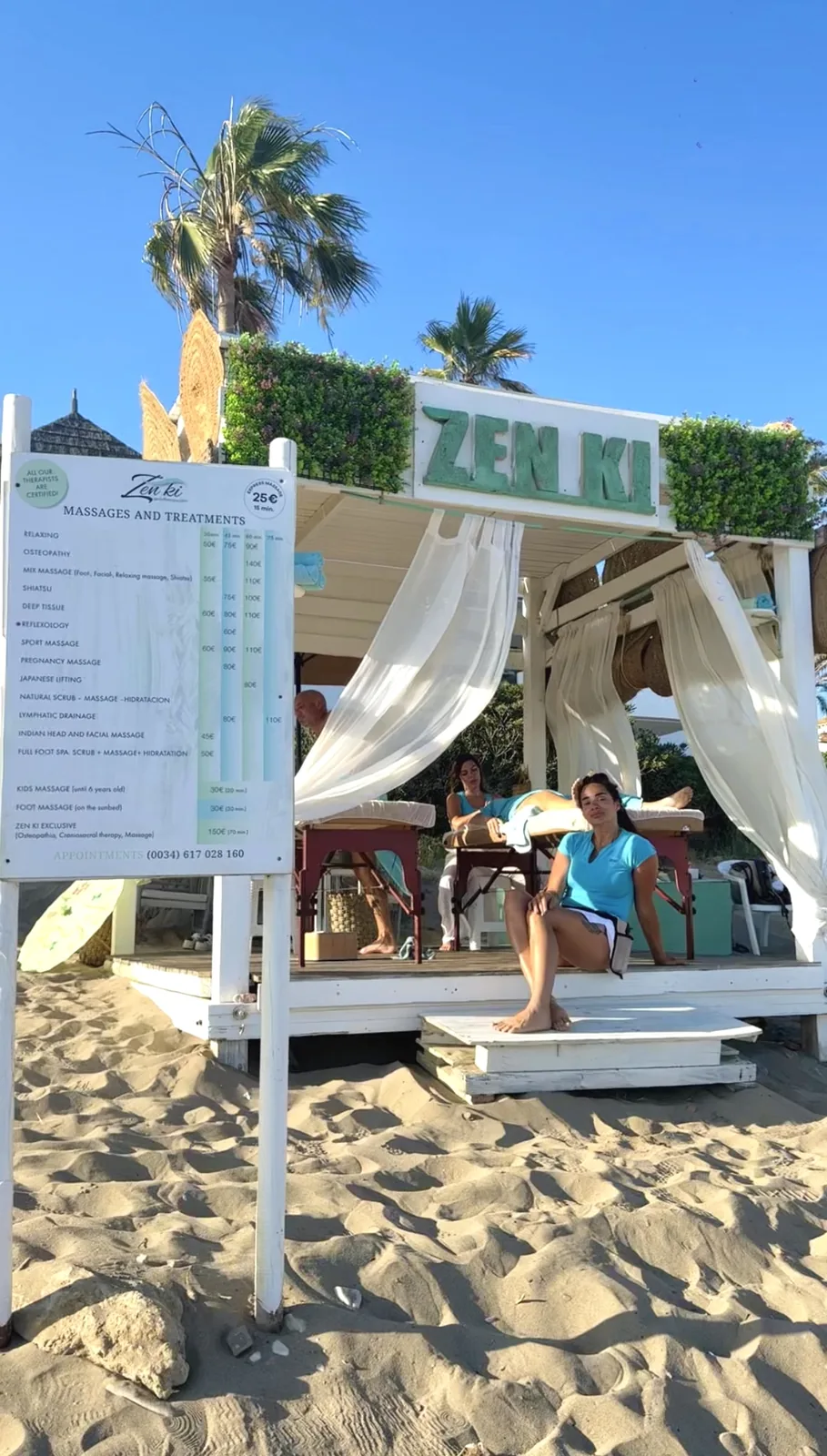 Professional massage service at Nikki Beach, Marbella