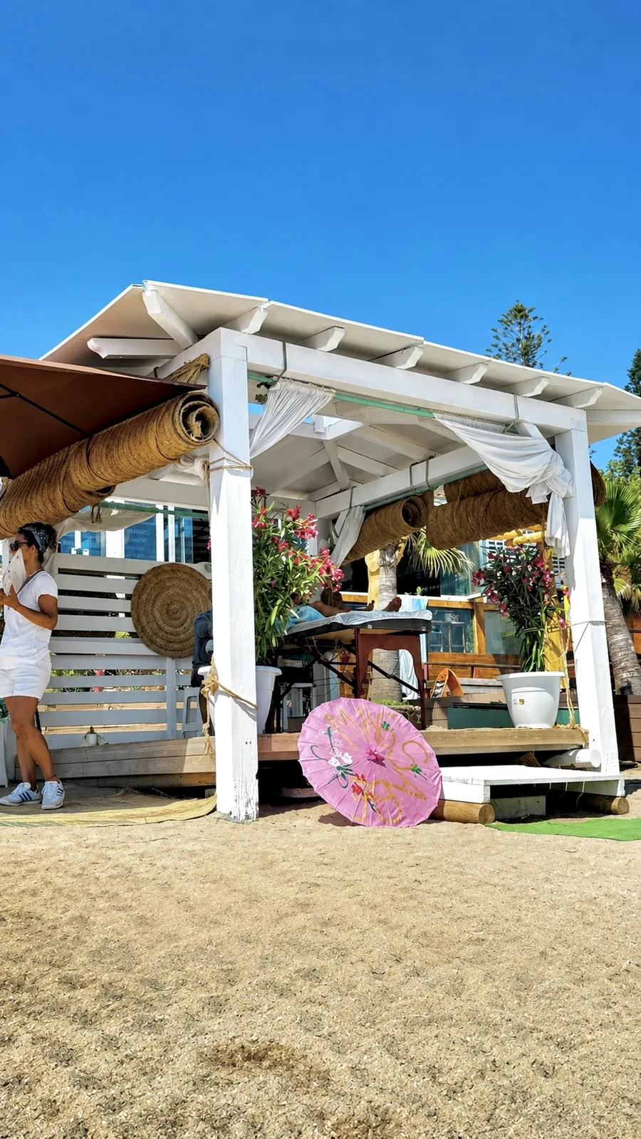 Beach massage location at The Point, Marbella